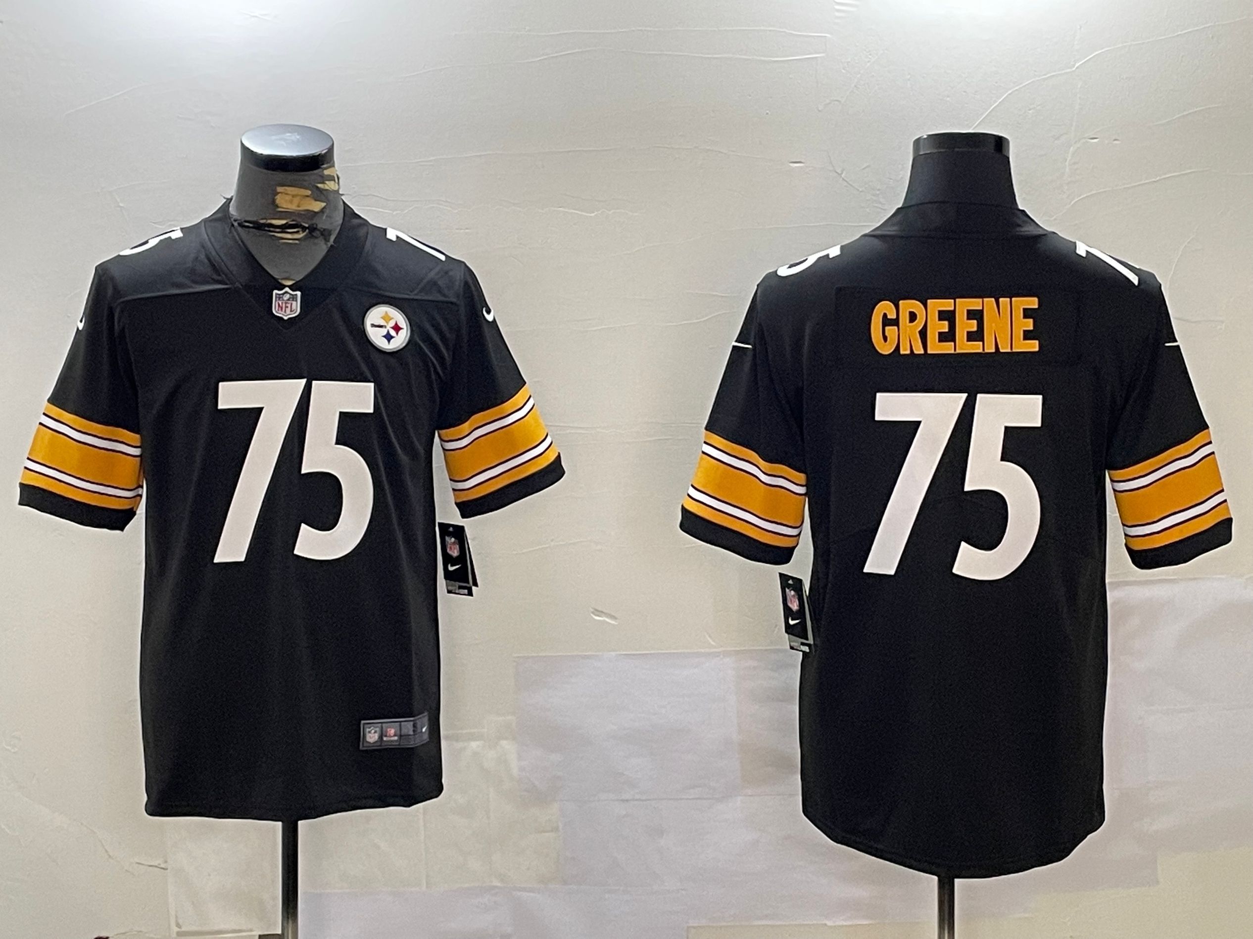 Men Pittsburgh Steelers 75 Greene Black 2024 Nike Limited NFL Jersey style 4